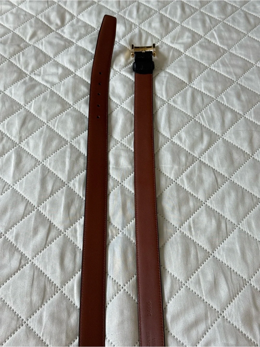 Jos. A. Bank Italian Croc Embossed Leather Belt Solid Brass Buckle
